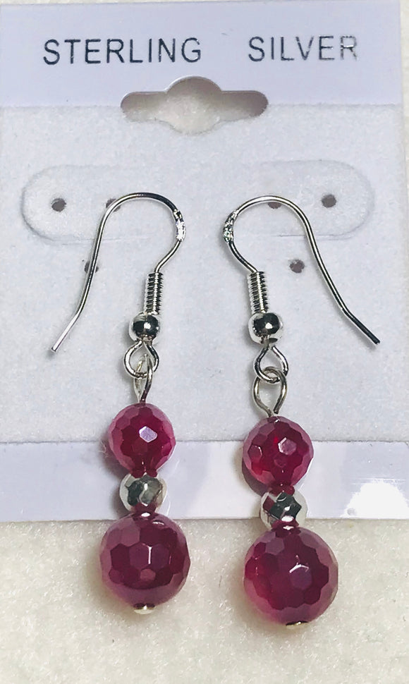 Earring - Mulberry Agate & Hematite