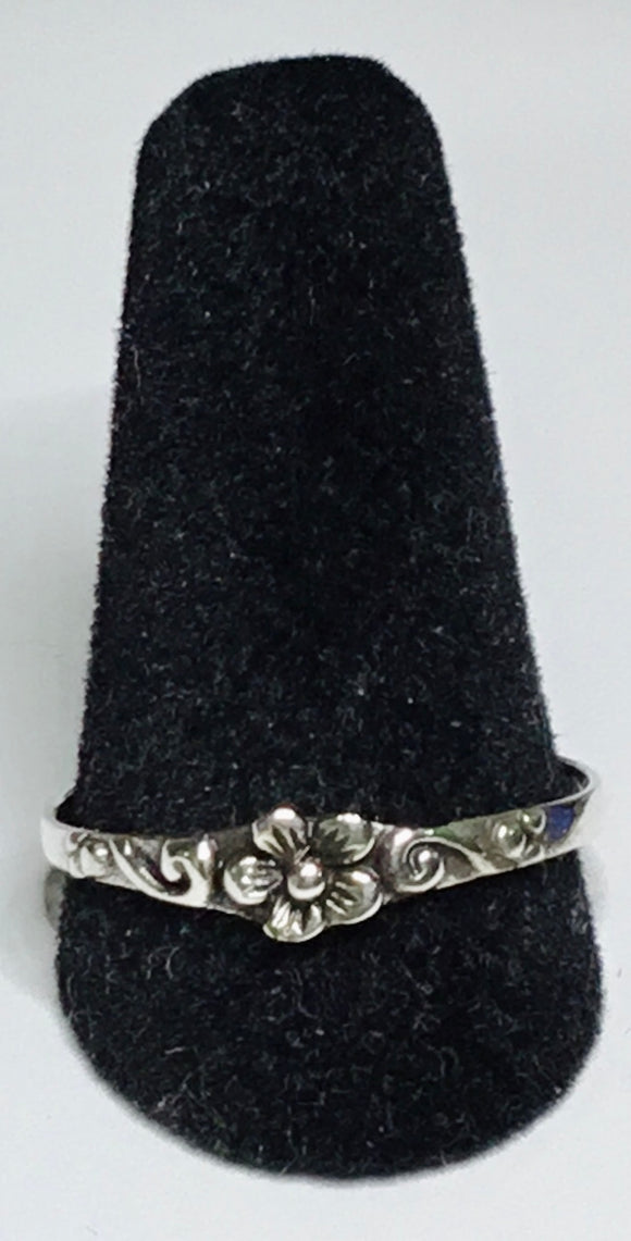 Ring - SS - Flower with Scroll
