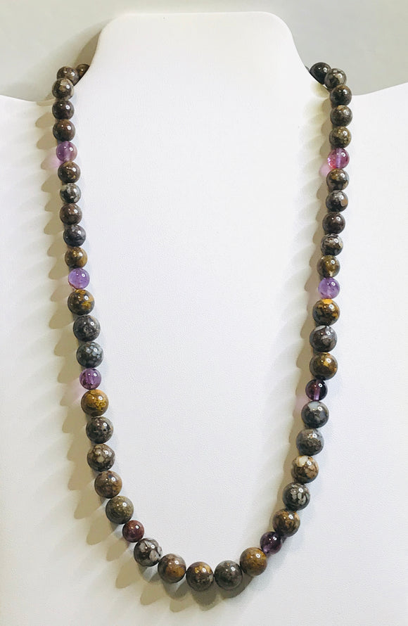 Necklace - Brown Opal & Purple Phantom