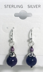Earring - Purple Stone & Silver