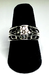 Ring - SS - Flower with Swirls Band