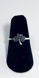 Ring - SS - Shamrock with Marcasite