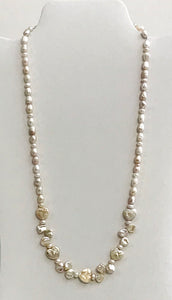 Necklace - Freshwater Heart, Keshi, and Potato Pearls
