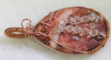 Pendant - Wire Wrapped - Red Marble