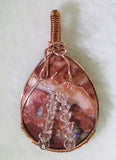 Pendant - Wire Wrapped - Red Marble