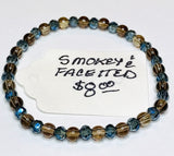 Bracelet - Smokey Quartz & Facetted Glass